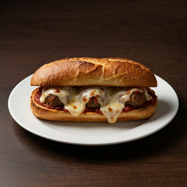 Meatball Parmigiana Sub.